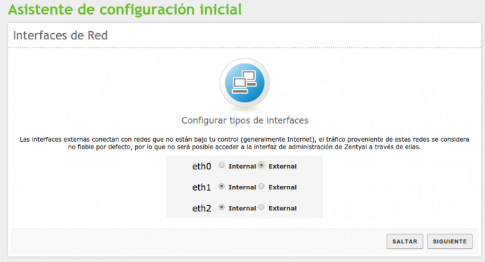 Configuración interfaces de red