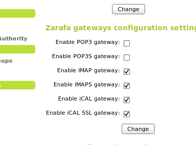 Zarafa Gateway Configuration