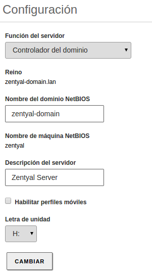 Zentyal como controlador único del dominio