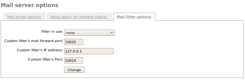 Mailfilter options