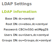 LDAP configuration in Zentyal