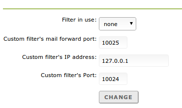 Mailfilter options