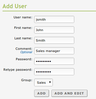 Adding a user to Zentyal