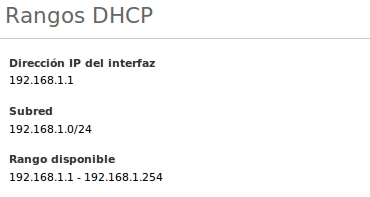 Configuración de los rangos de DHCP