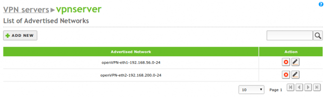 Advertised networks of your VPN server
