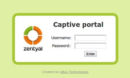 Captive Portal authentication webpage