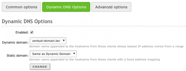 Configuration of dynamic DNS updates