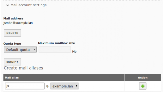 Mail user plugin interface