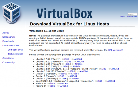 Descargar VirtualBox para Linux
