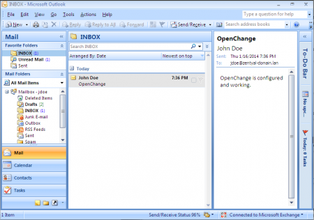 Cliente de Microsoft Outlook® configurado